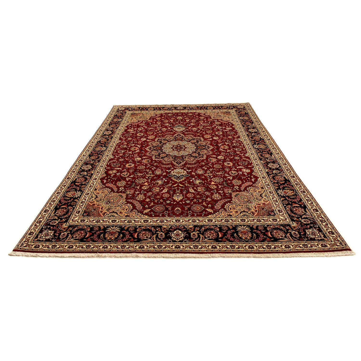 Persisk tæppe - Tabriz - Royal - 367 x 253 cm - mørkerød