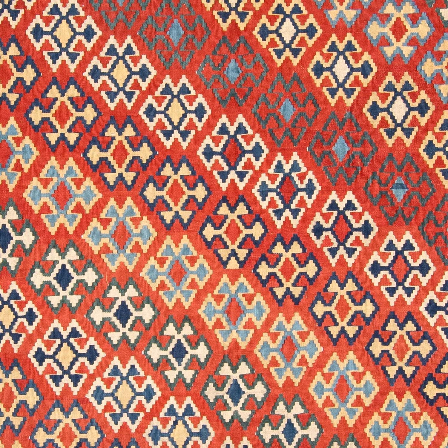 Kelim-tæppe - orientalsk - 400 x 293 cm - mørkerød
