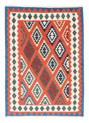 Kelim-tæppe - orientalsk - 140 x 105 cm - rød