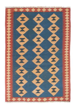 Kelim-tæppe - orientalsk - 149 x 98 cm - blå