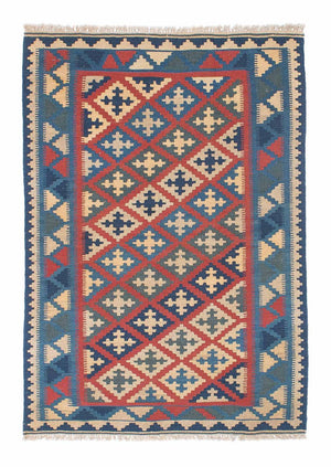 Kelim-tæppe - orientalsk - 150 x 102 cm - flerfarvet