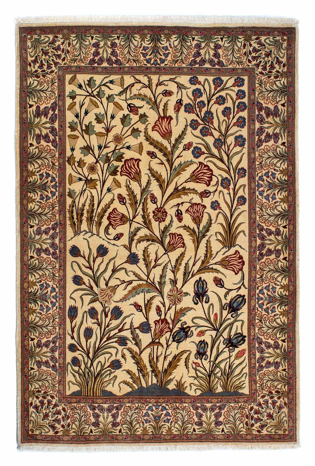 Persisk tæppe - Ghom - 206 x 142 cm - lys brun