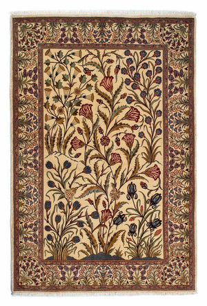 Persisk tæppe - Ghom - 206 x 142 cm - lys brun