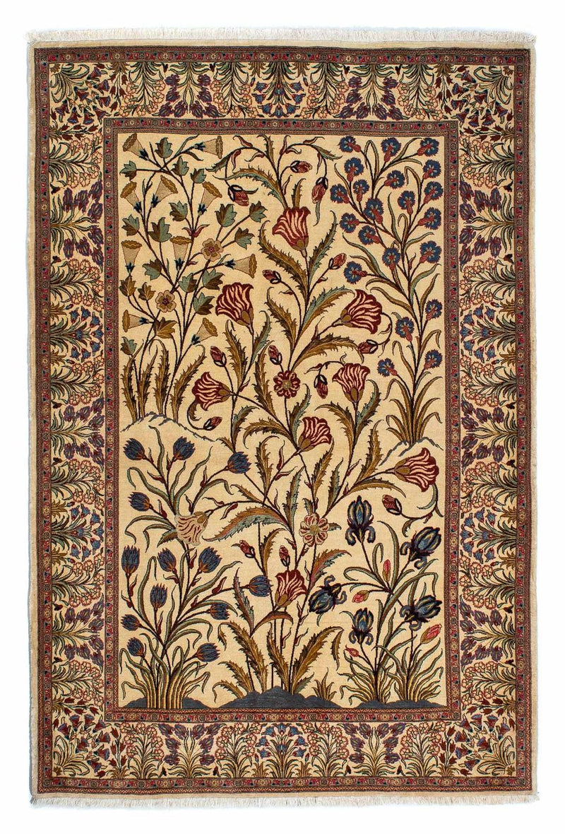 Persisk tæppe - Ghom - 206 x 142 cm - lys brun