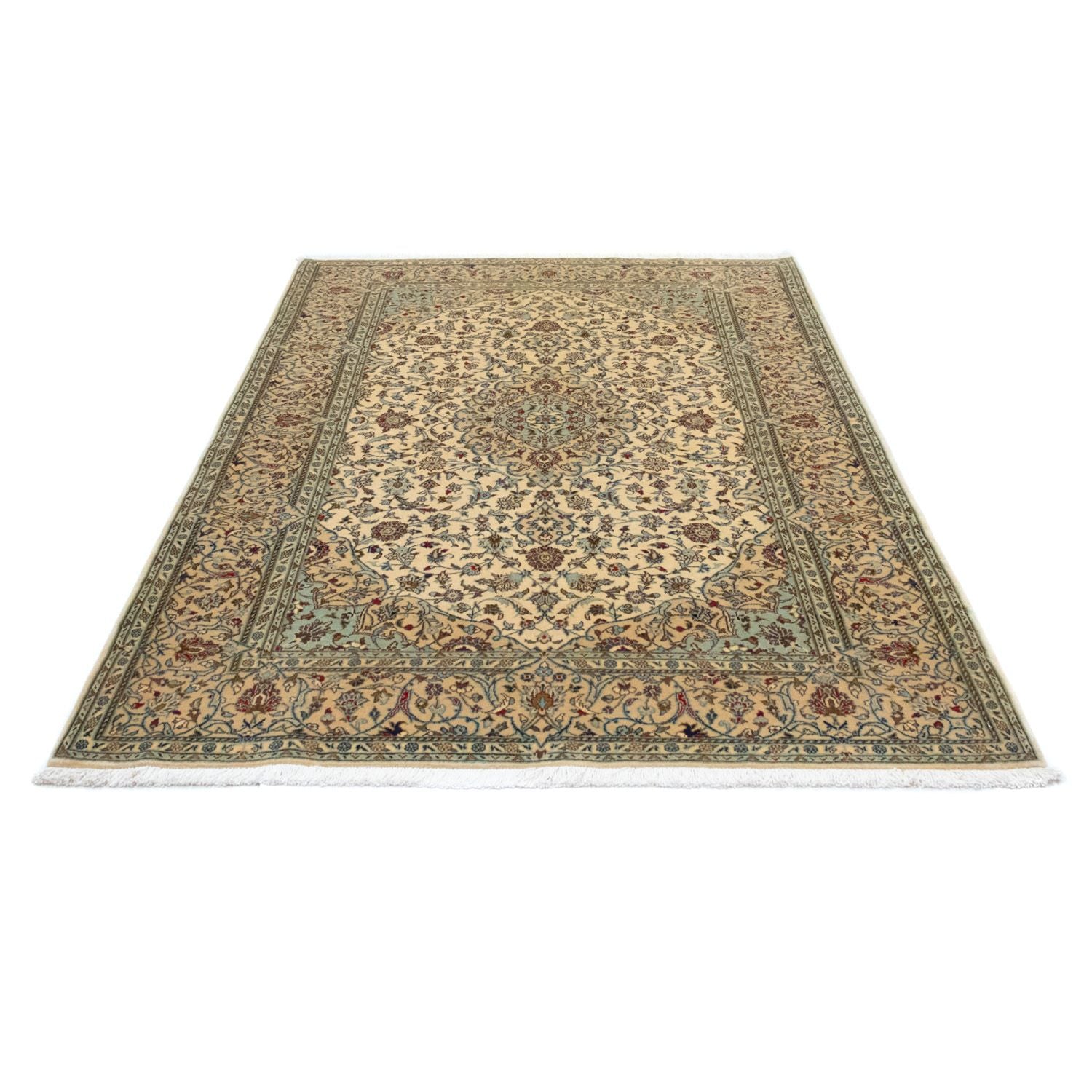 Persisk tæppe - Keshan - 216 x 142 cm - beige