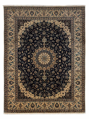 Persisk tæppe - Nain - 350 x 258 cm - mørkeblå