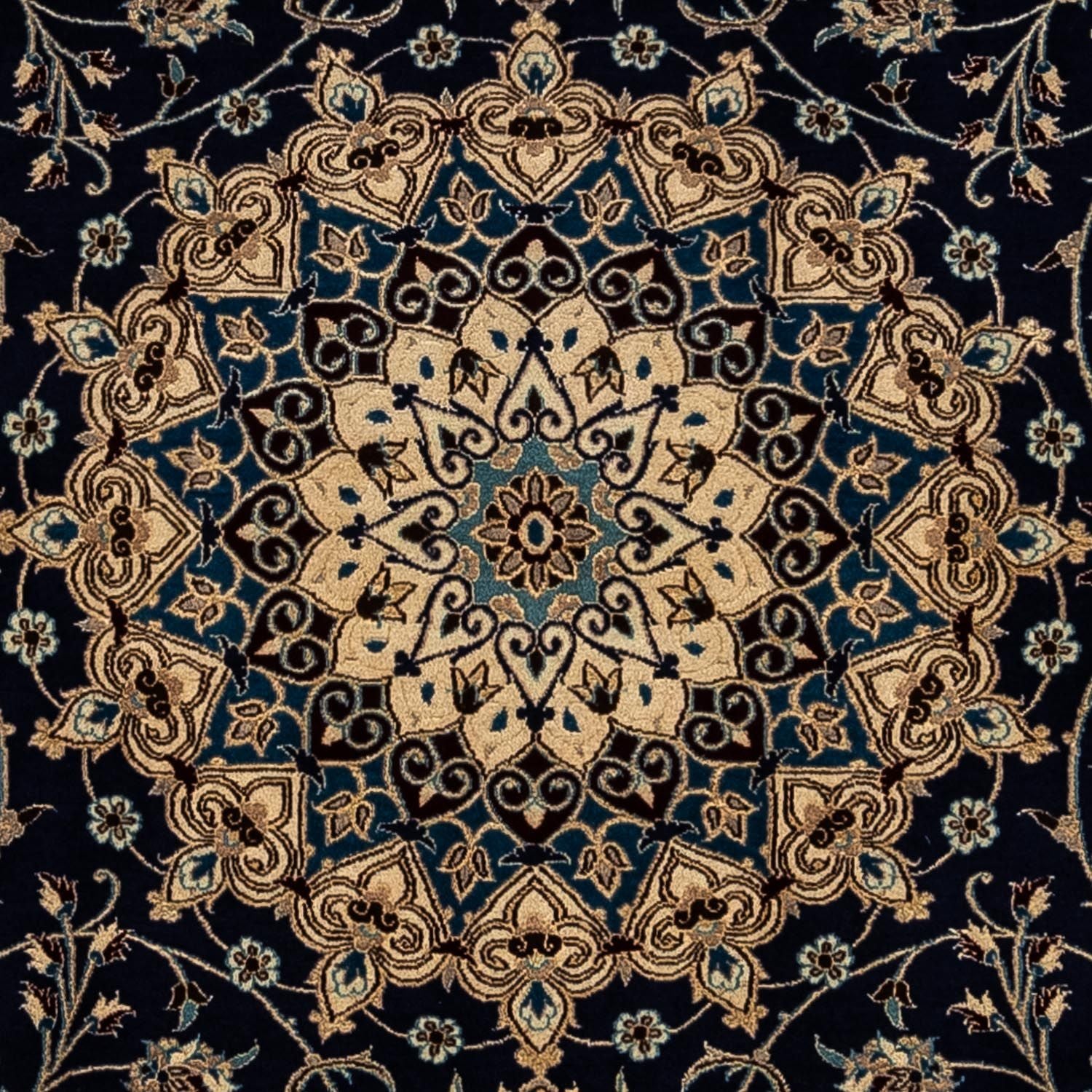 Persisk tæppe - Nain - 350 x 258 cm - mørkeblå