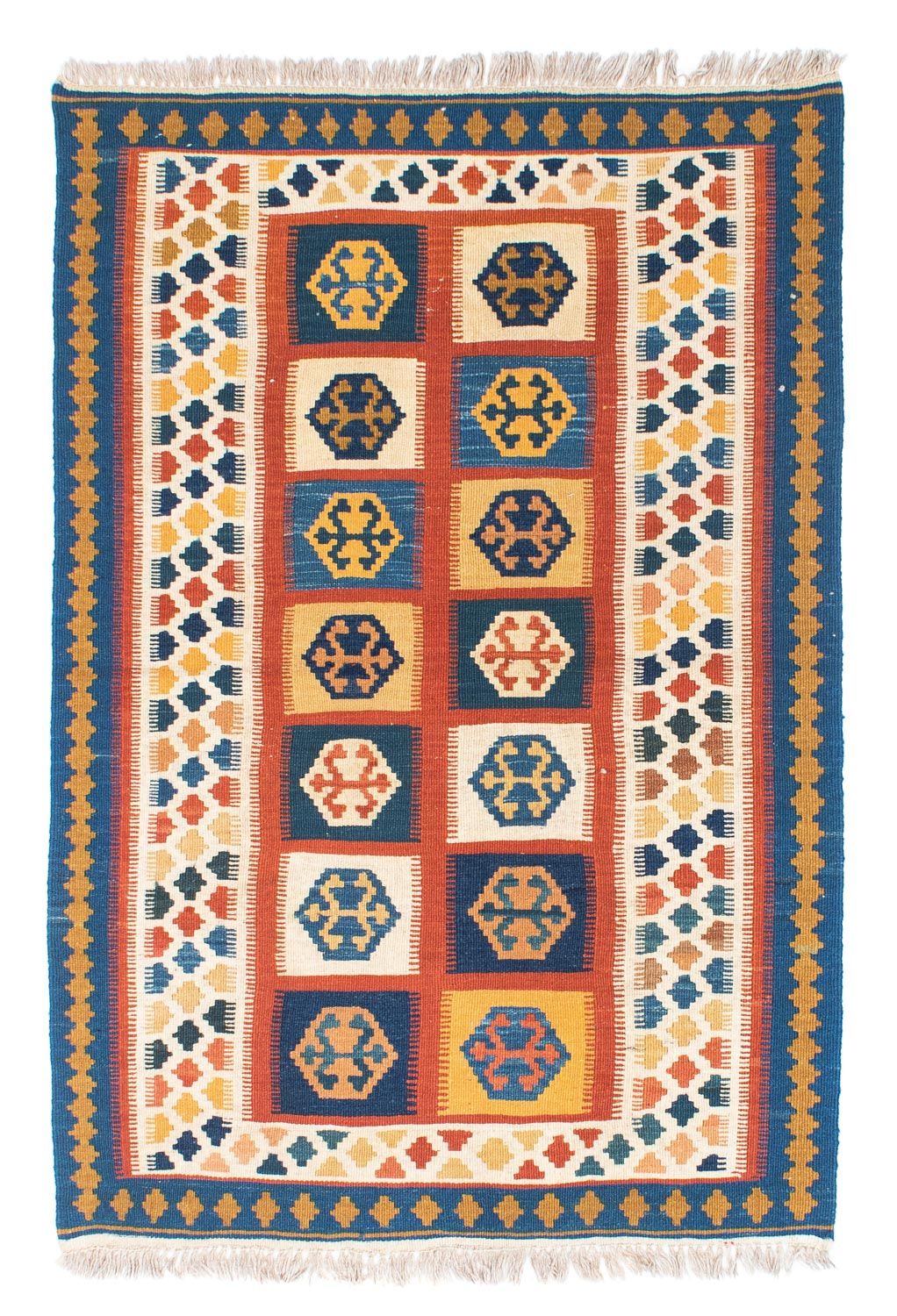 Kelim-tæppe - orientalsk - 145 x 100 cm - blå