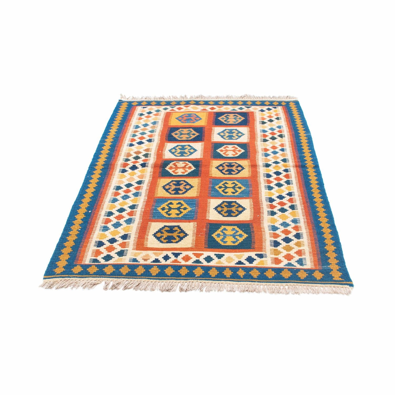 Kelim-tæppe - orientalsk - 145 x 100 cm - blå