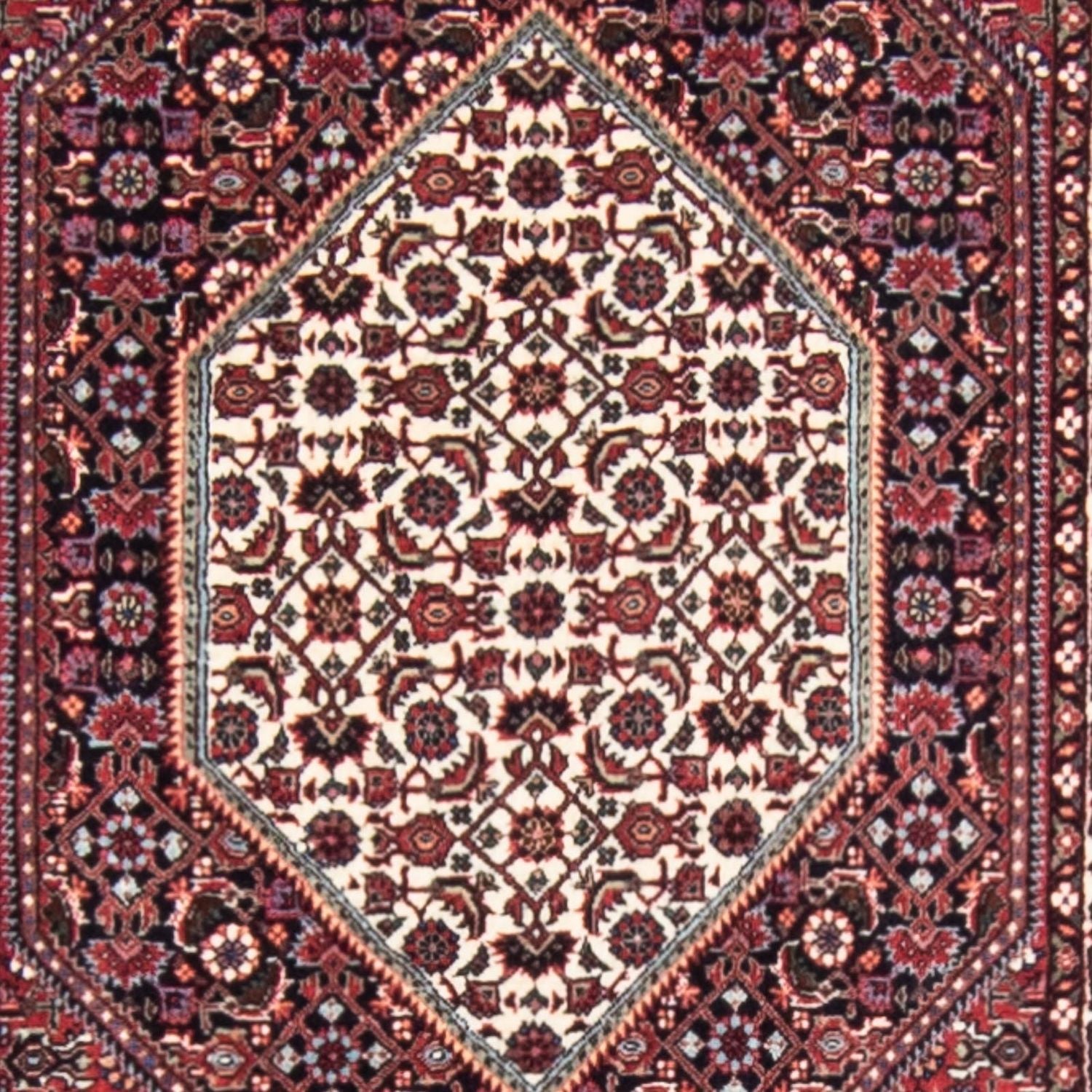 Løber Persisk tæppe - Bijar - 415 x 82 cm - mørkerød