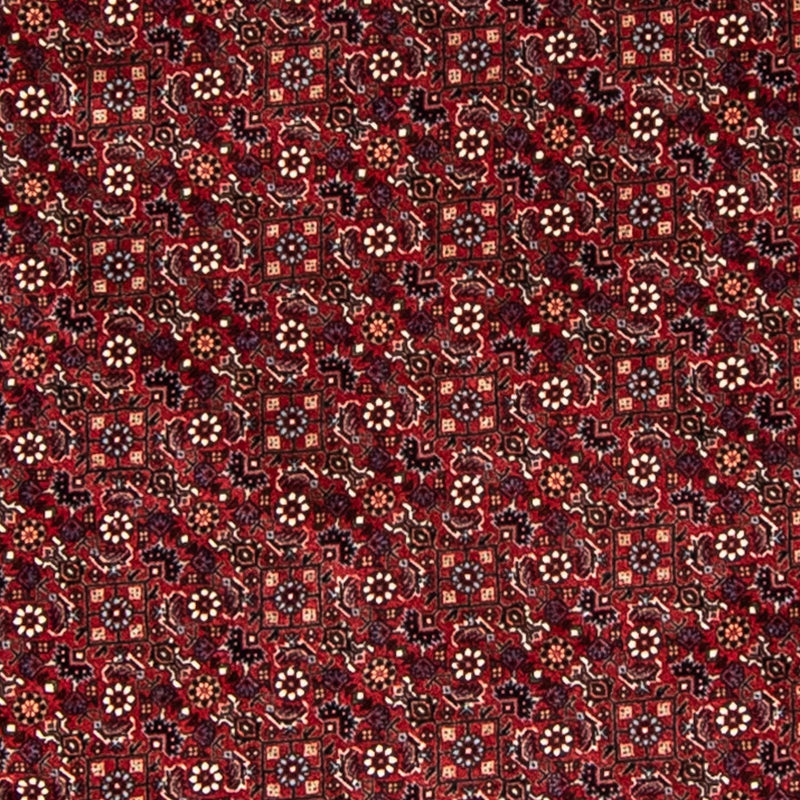 Persisk tæppe - Bijar rundt  - 200 x 200 cm - mørkerød