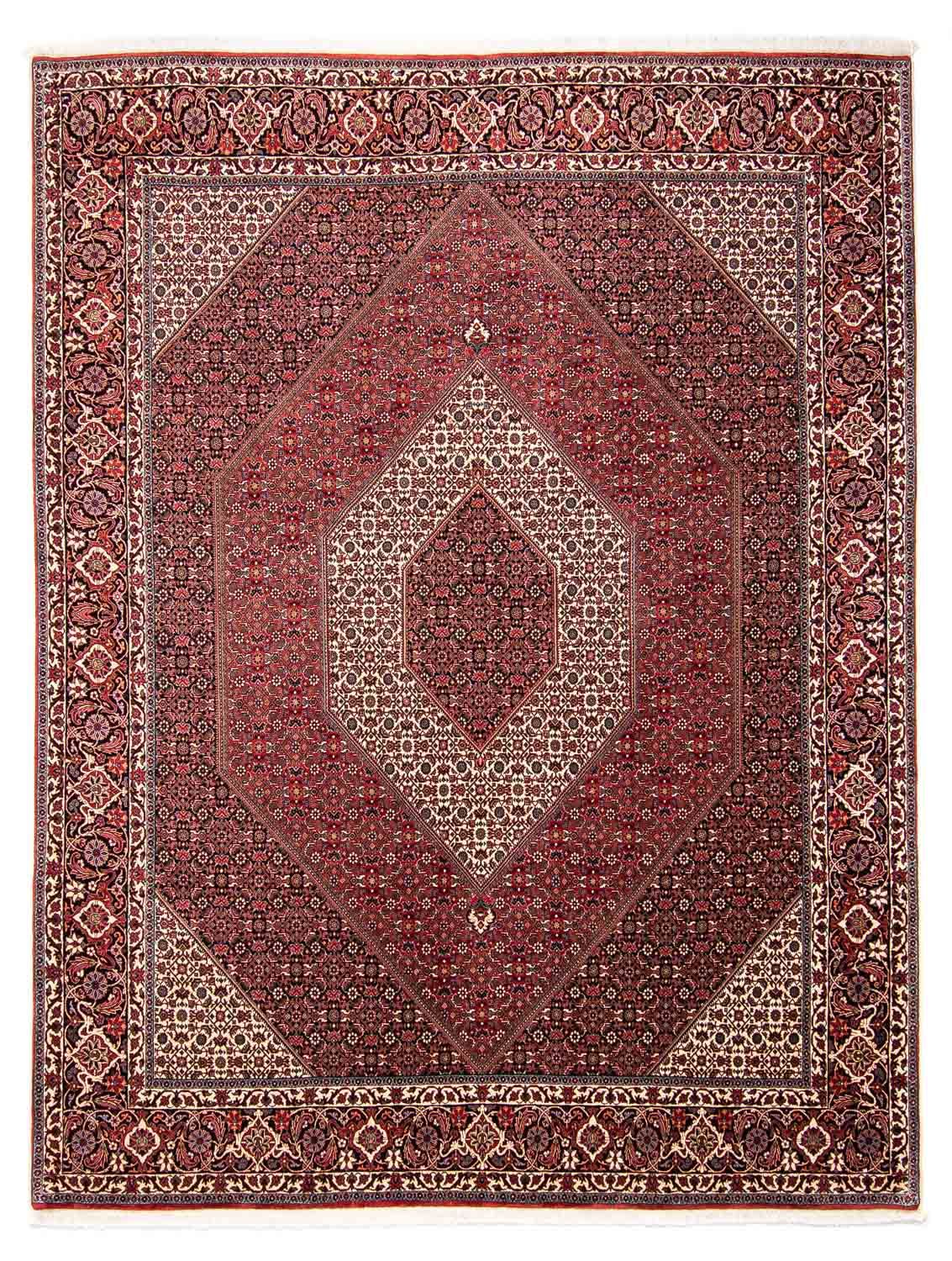 Persisk tæppe - Bijar - 297 x 250 cm - mørkerød