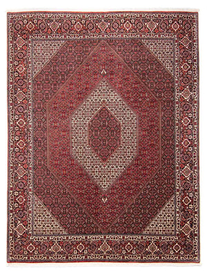 Persisk tæppe - Bijar - 297 x 250 cm - mørkerød