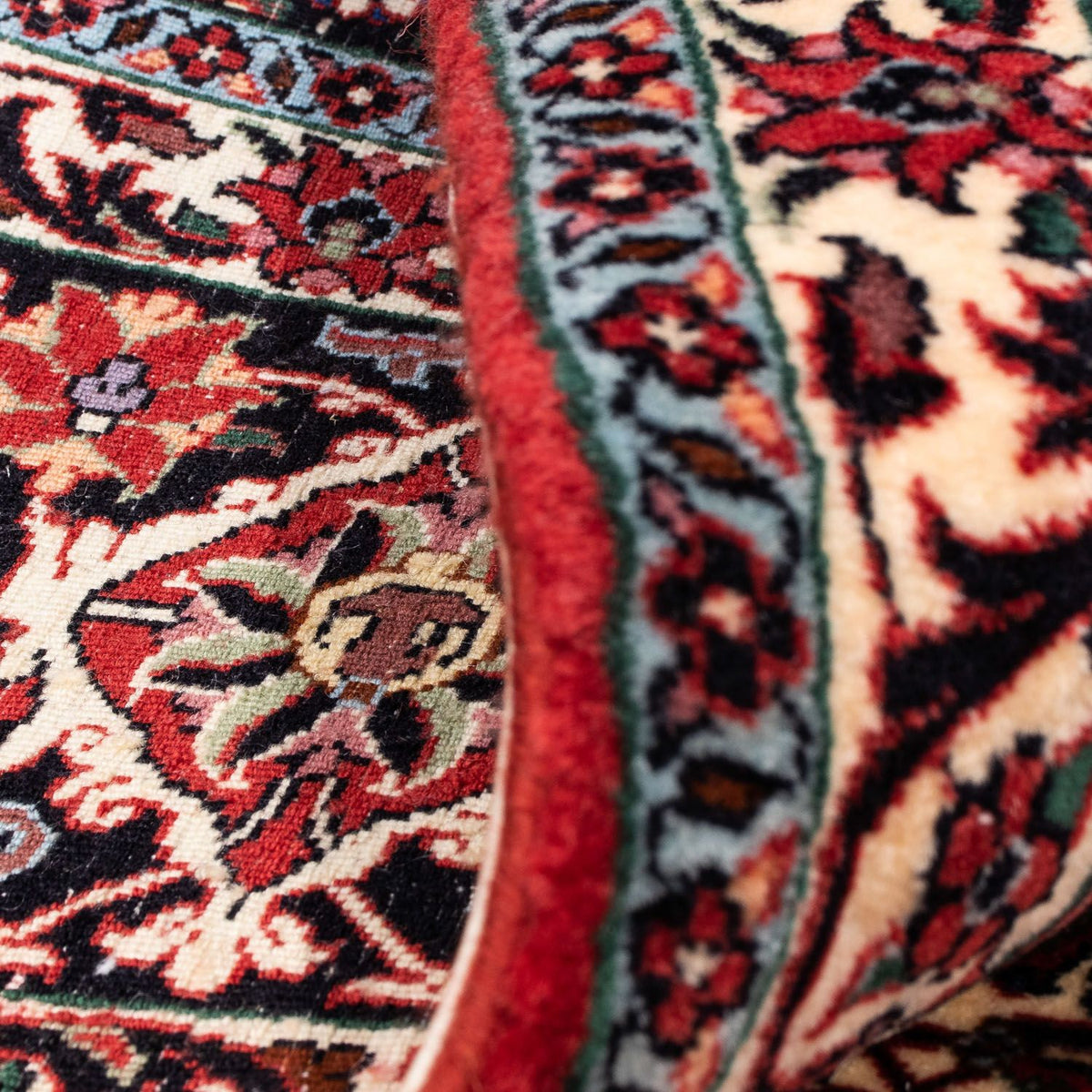 Persisk tæppe - Bijar - 297 x 250 cm - mørkerød