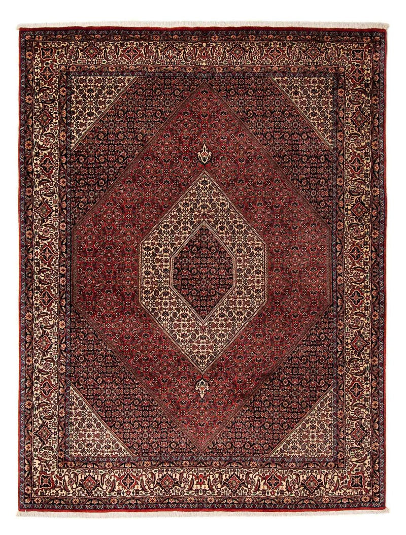 Persisk tæppe - Bijar - 259 x 201 cm - mørkerød