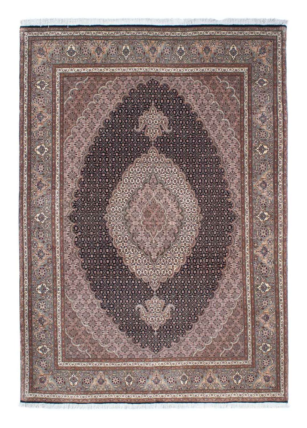 Persisk tæppe - Tabriz - 209 x 152 cm - lys brun
