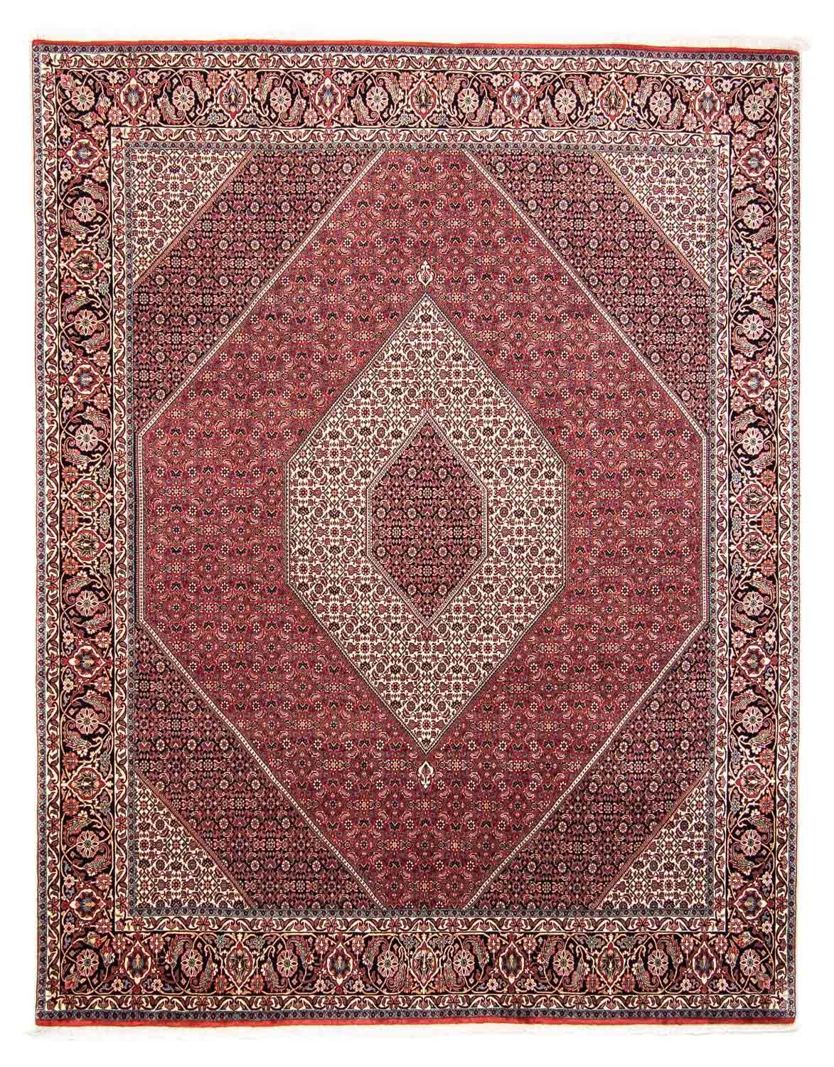 Persisk tæppe - Bijar - 295 x 253 cm - mørkerød