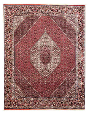 Persisk tæppe - Bijar - 295 x 253 cm - mørkerød