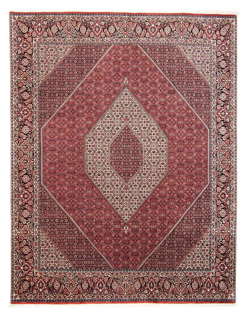 Persisk tæppe - Bijar - 295 x 253 cm - mørkerød