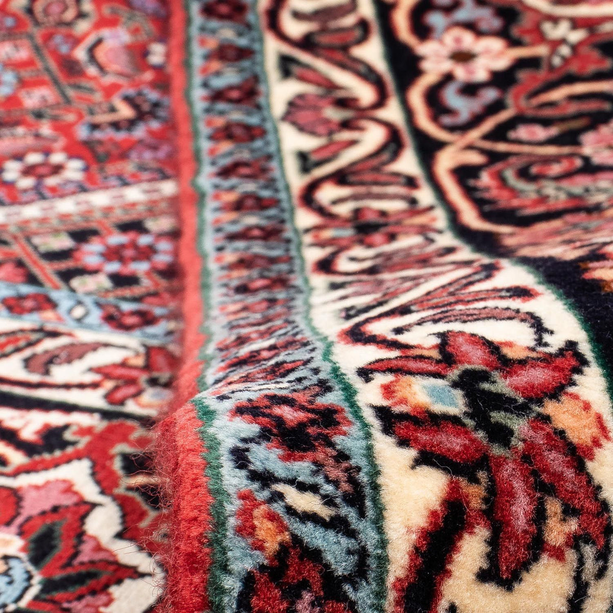 Persisk tæppe - Bijar - 295 x 253 cm - mørkerød