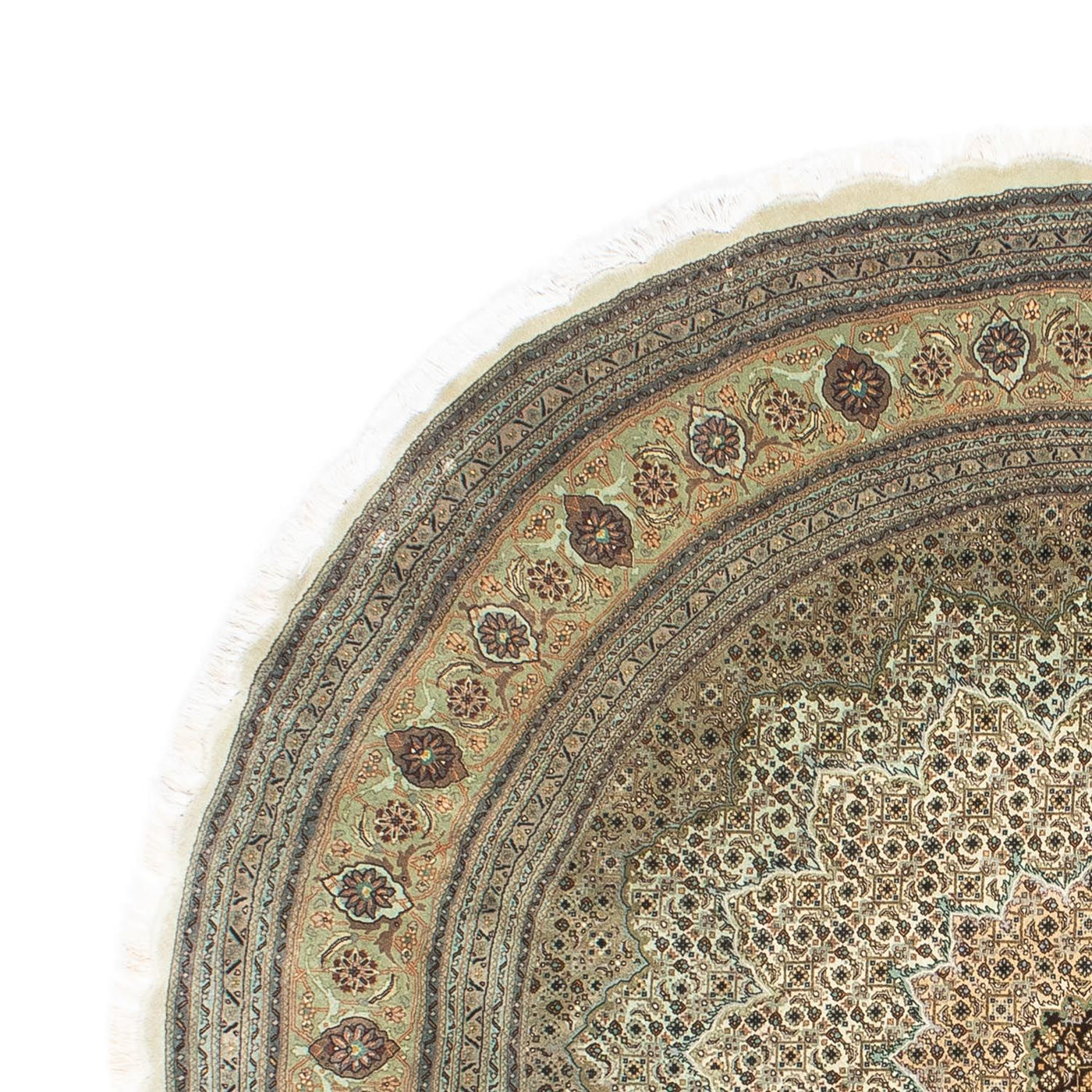 Persisk tæppe - Tabriz - Royal rundt  - 195 x 195 cm - beige