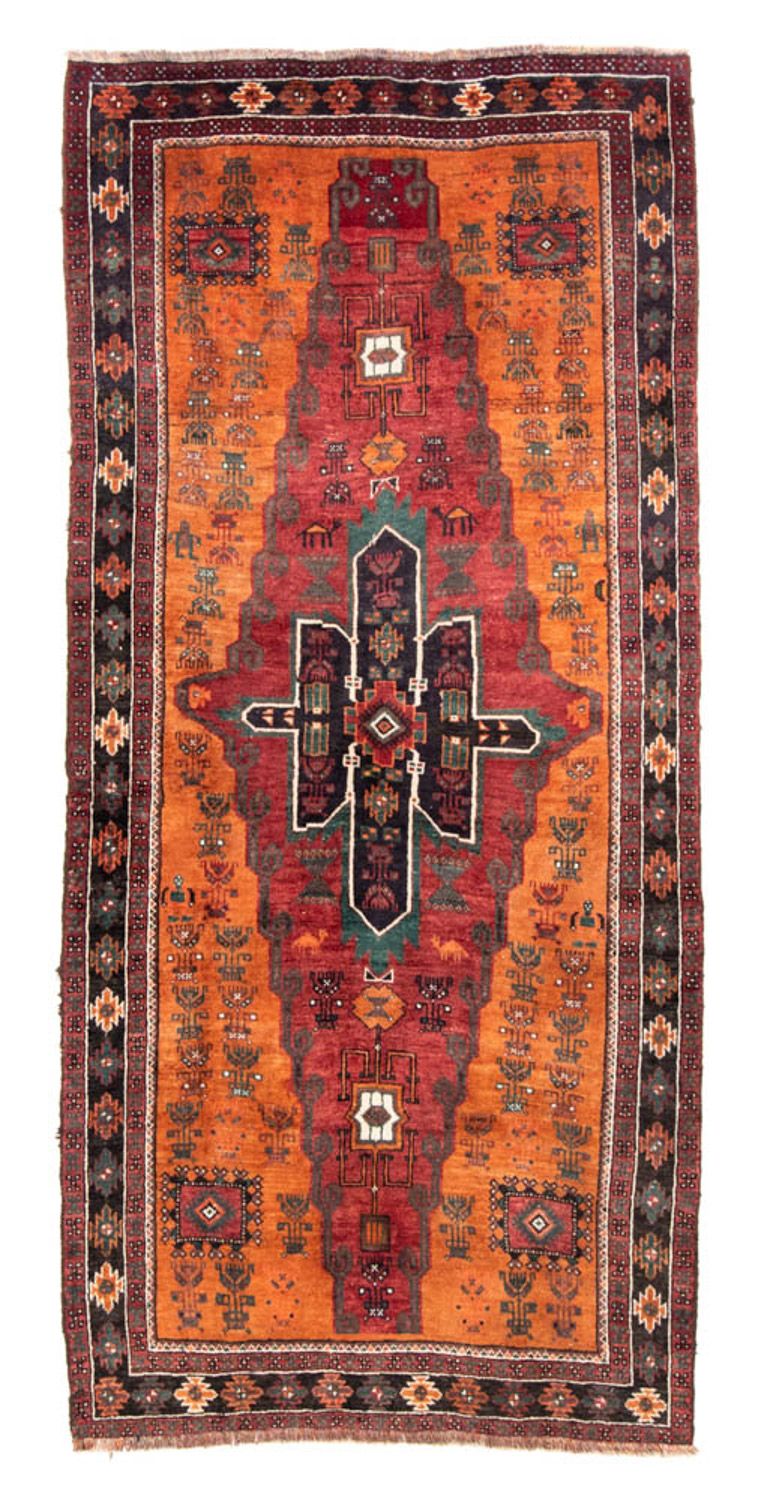 Løber Persisk tæppe - Nomadisk - 220 x 104 cm - orange