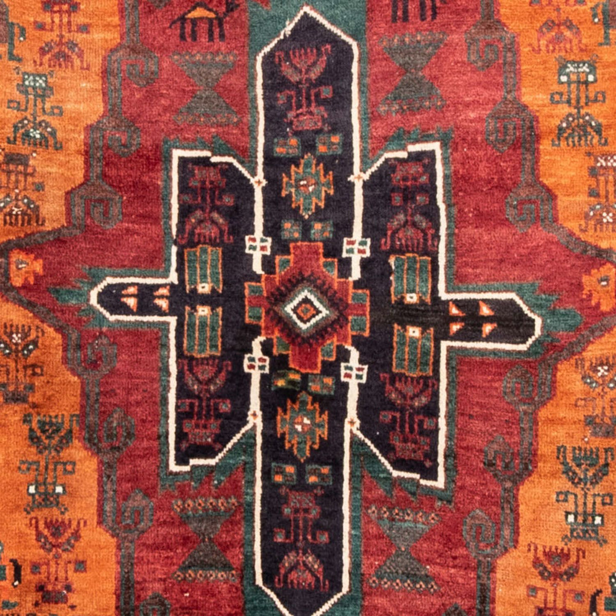 Løber Persisk tæppe - Nomadisk - 220 x 104 cm - orange