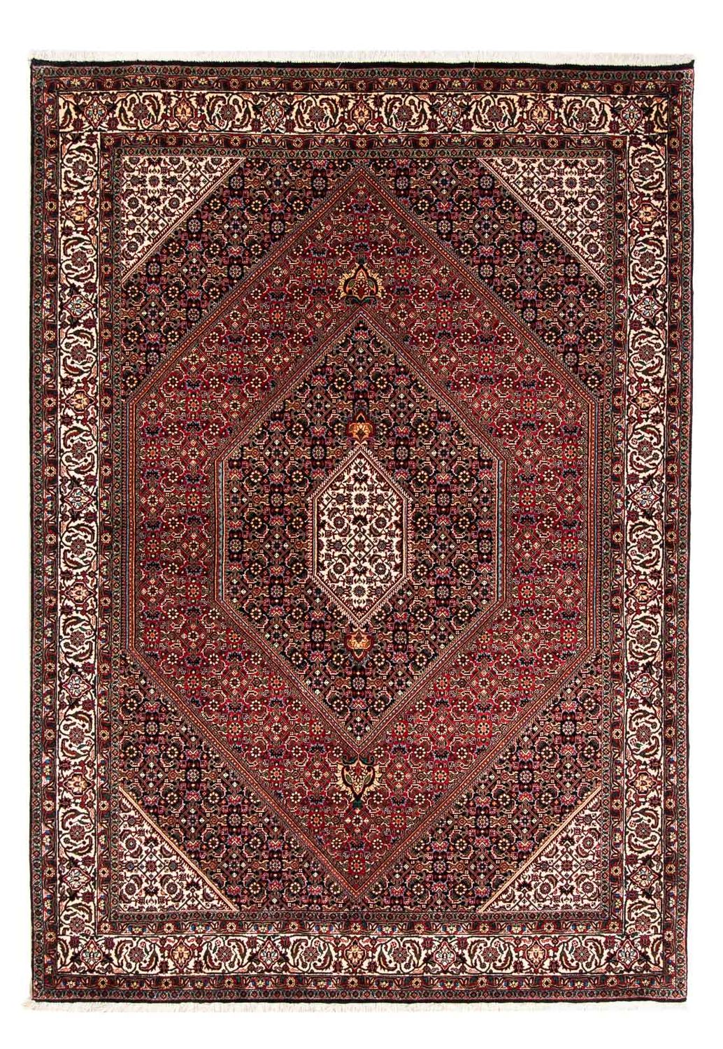 Persisk tæppe - Bijar - 232 x 168 cm - mørkerød