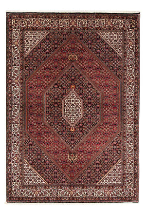 Persisk tæppe - Bijar - 232 x 168 cm - mørkerød