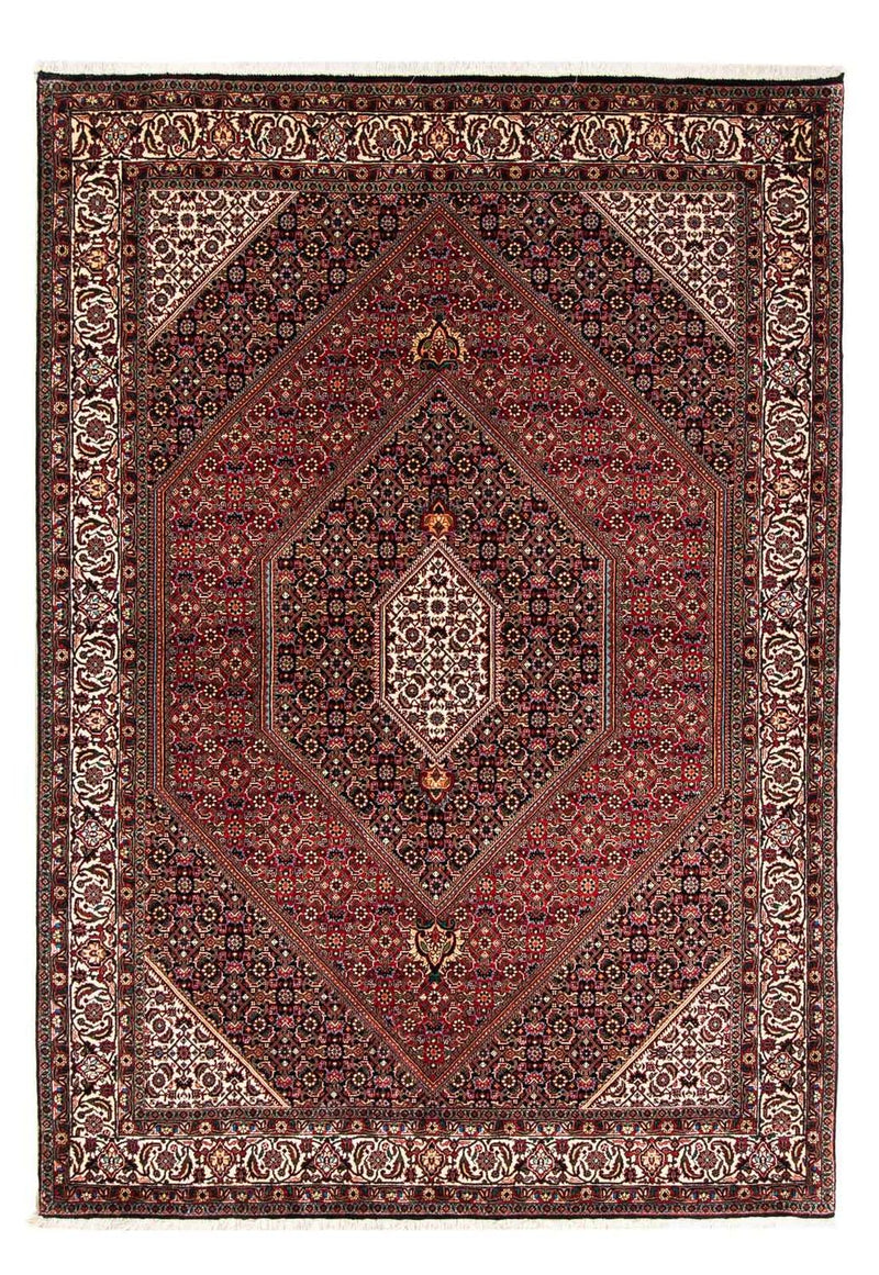Persisk tæppe - Bijar - 232 x 168 cm - mørkerød