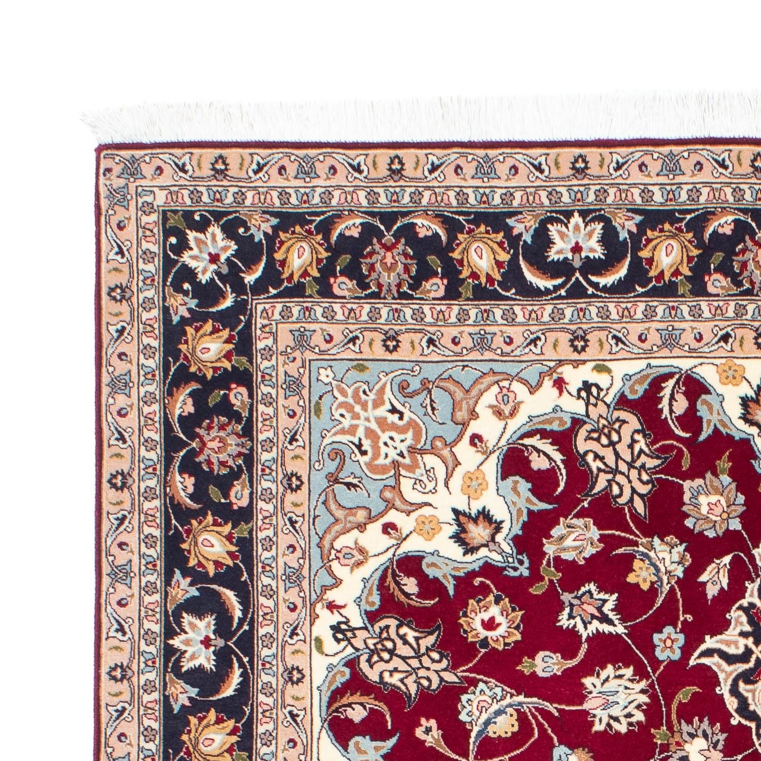 Persisk tæppe - Tabriz - Royal - 207 x 153 cm - mørkerød