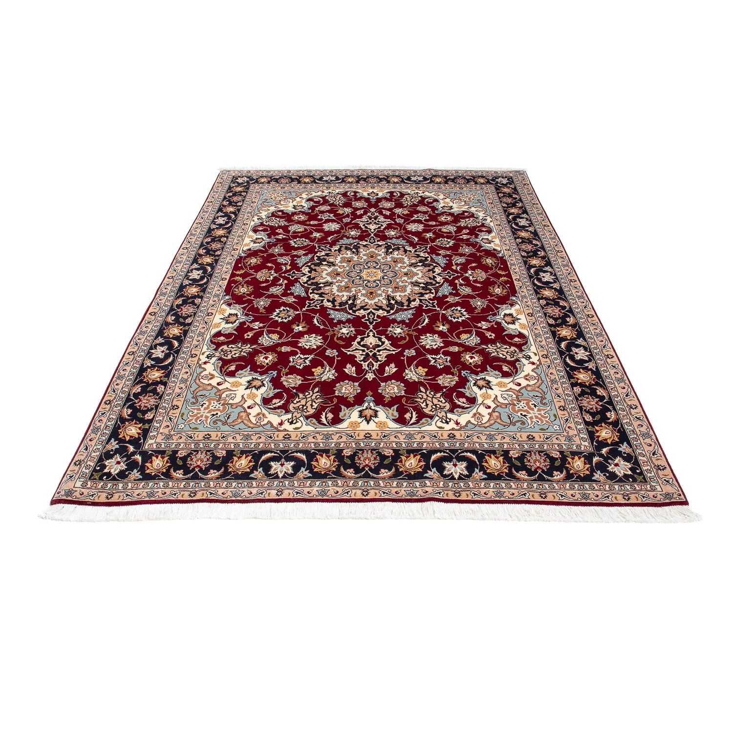 Persisk tæppe - Tabriz - Royal - 207 x 153 cm - mørkerød