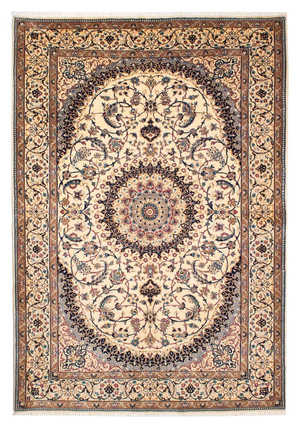 Persisk tæppe - Nain - Premium - 213 x 148 cm - beige