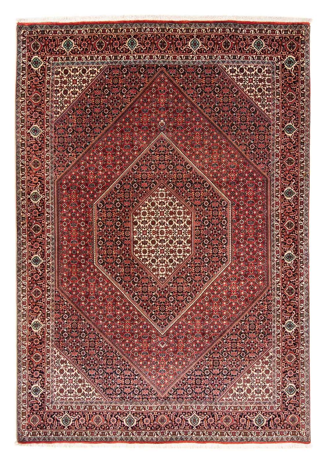 Persisk tæppe - Bijar - 233 x 169 cm - mørkerød