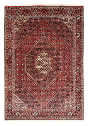 Persisk tæppe - Bijar - 233 x 169 cm - mørkerød
