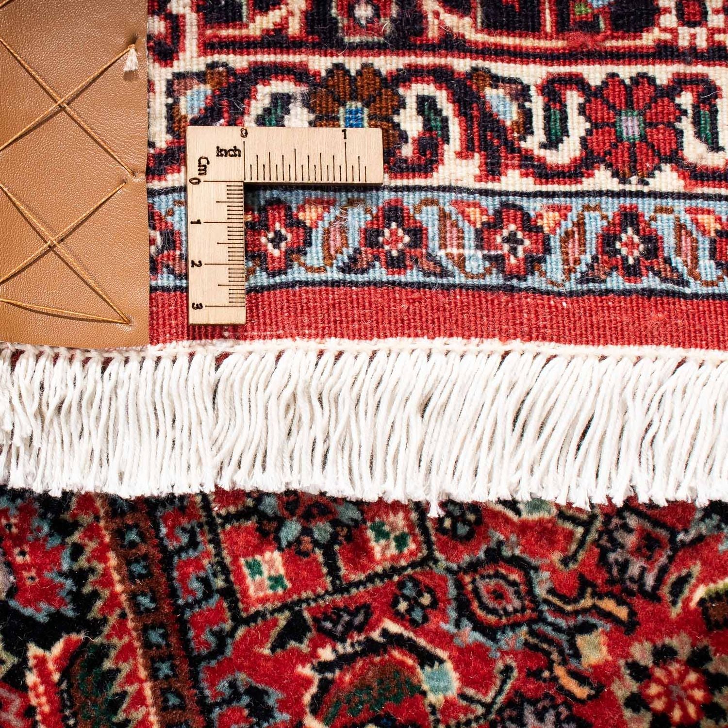 Persisk tæppe - Bijar - 233 x 169 cm - mørkerød