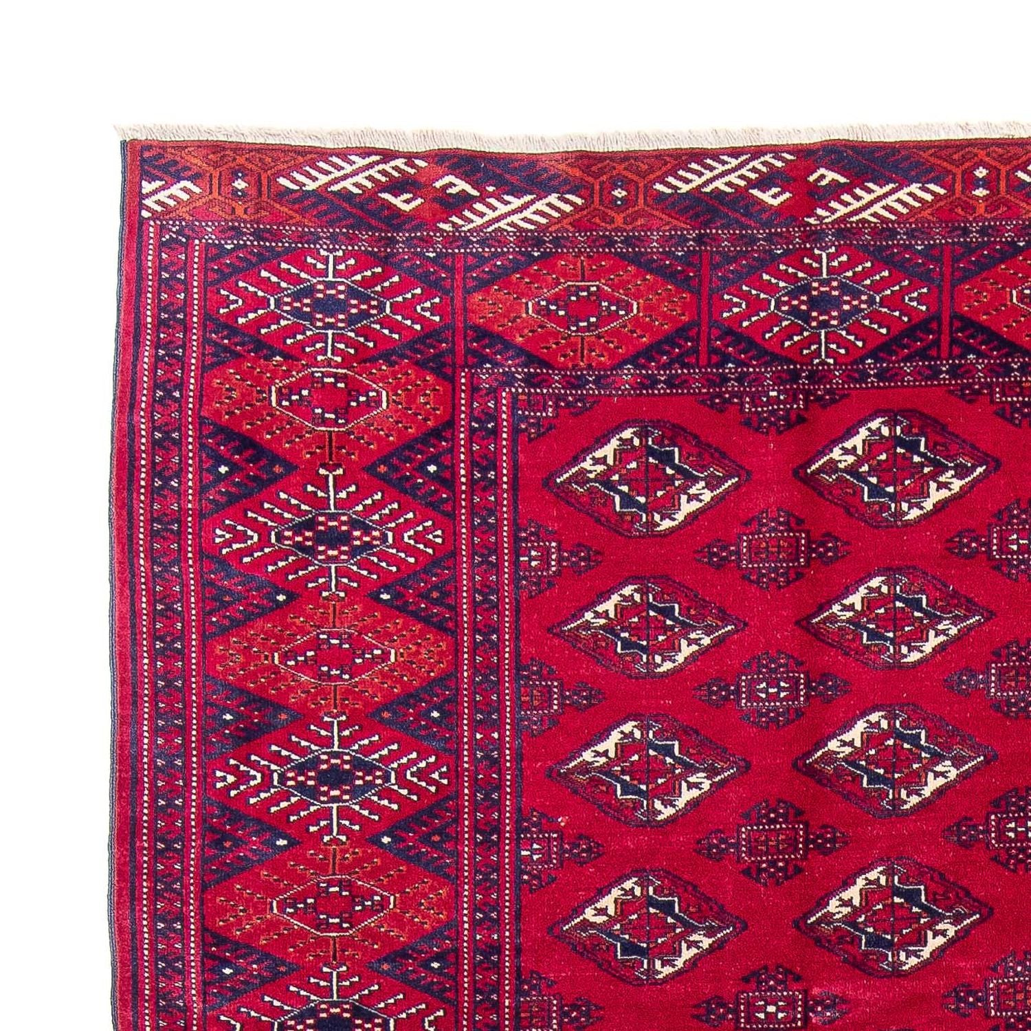 Turkaman-tæppe - 300 x 228 cm - mørkerød