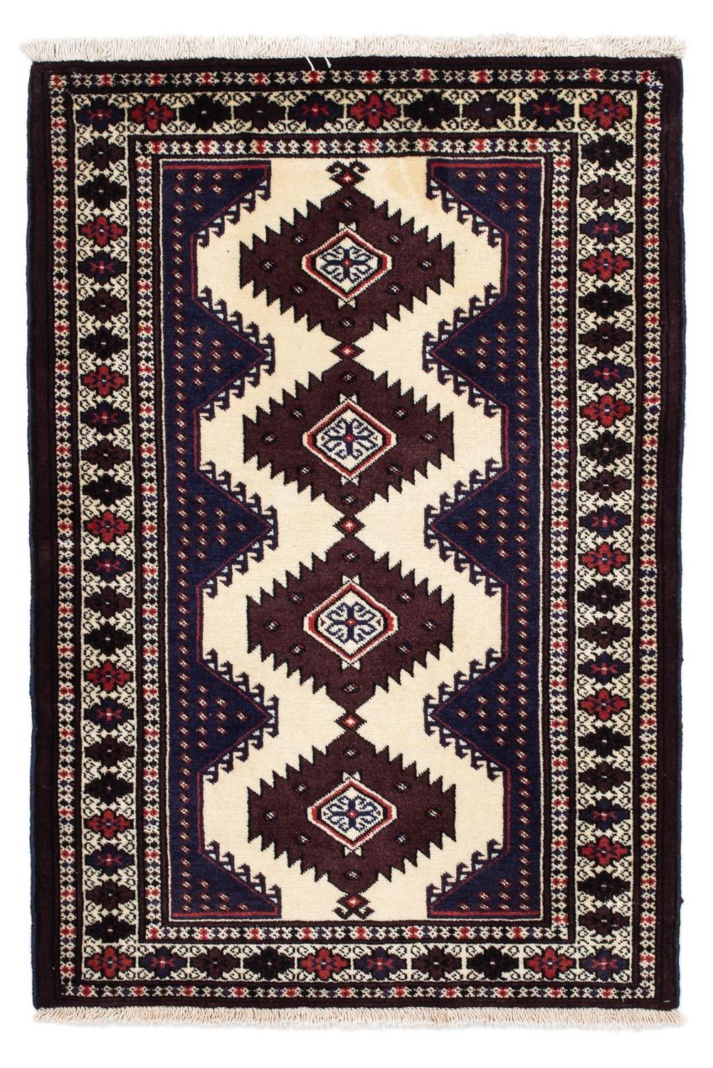 Turkaman-tæppe - 133 x 86 cm - flerfarvet