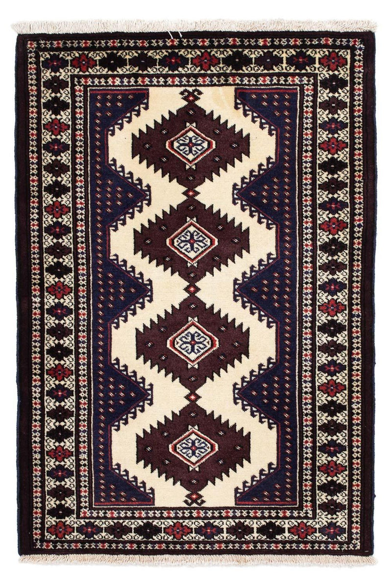 Turkaman-tæppe - 133 x 86 cm - flerfarvet