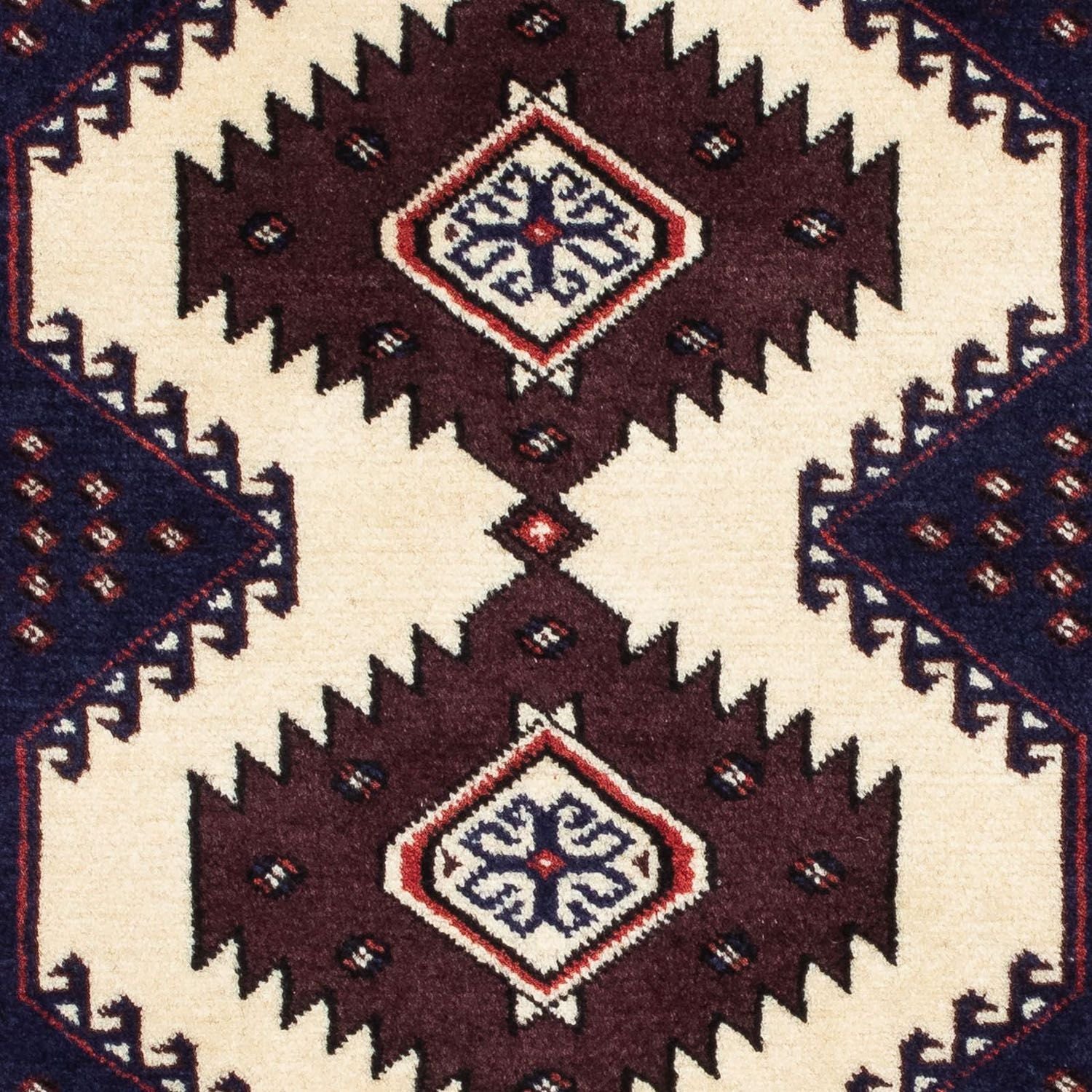 Turkaman-tæppe - 133 x 86 cm - flerfarvet