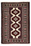 Turkaman-tæppe - 135 x 90 cm - mørkerød