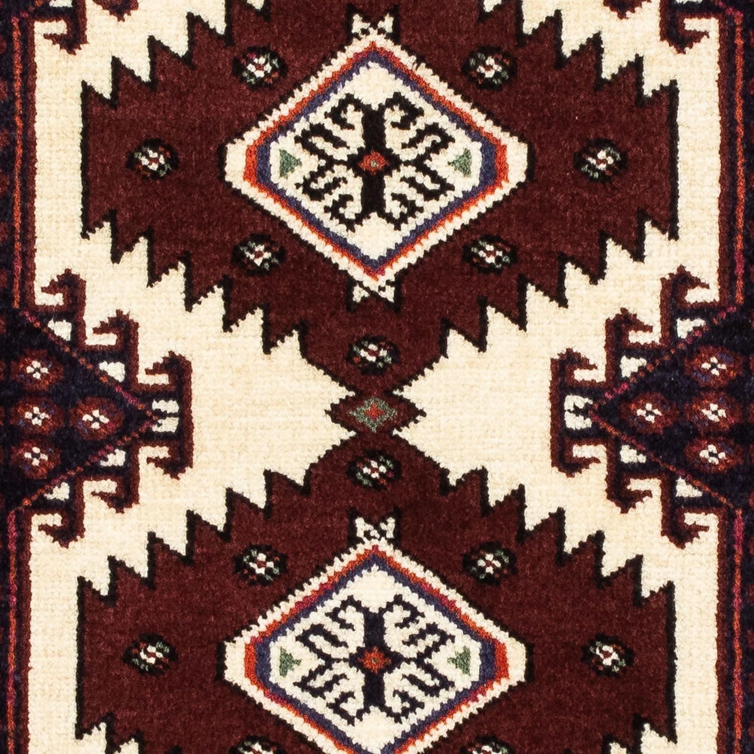 Turkaman-tæppe - 135 x 90 cm - mørkerød