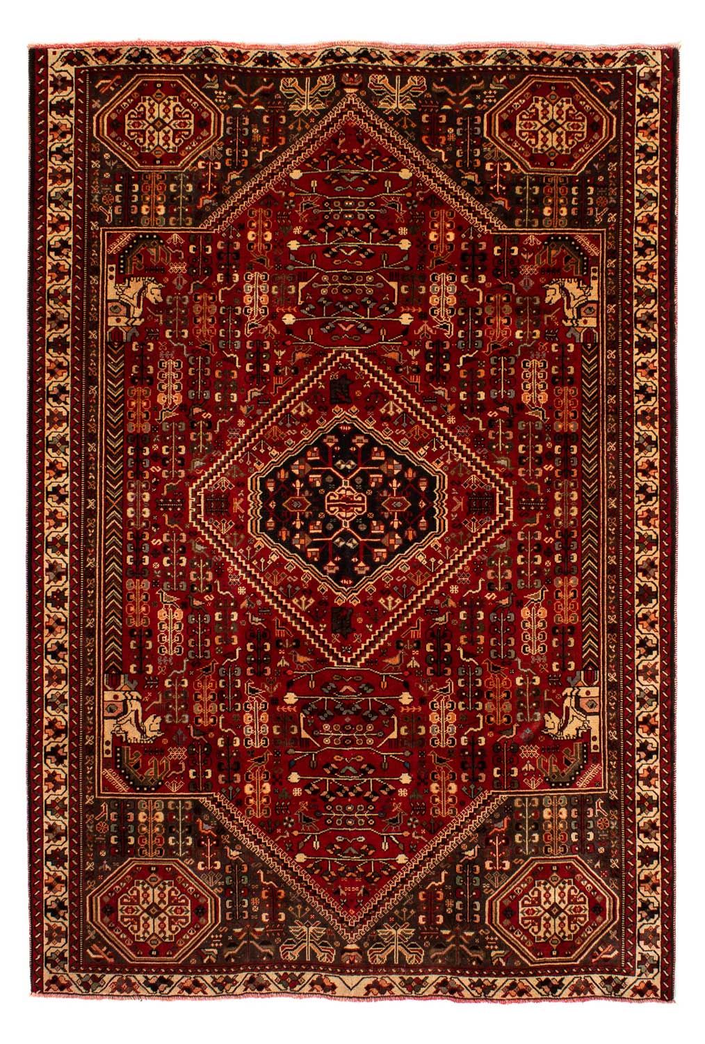 Persisk tæppe - Nomadisk - 289 x 196 cm - mørkerød
