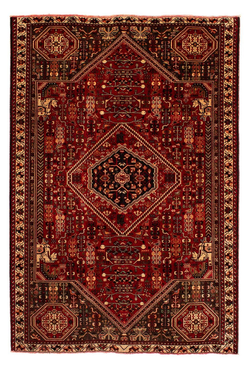 Persisk tæppe - Nomadisk - 289 x 196 cm - mørkerød