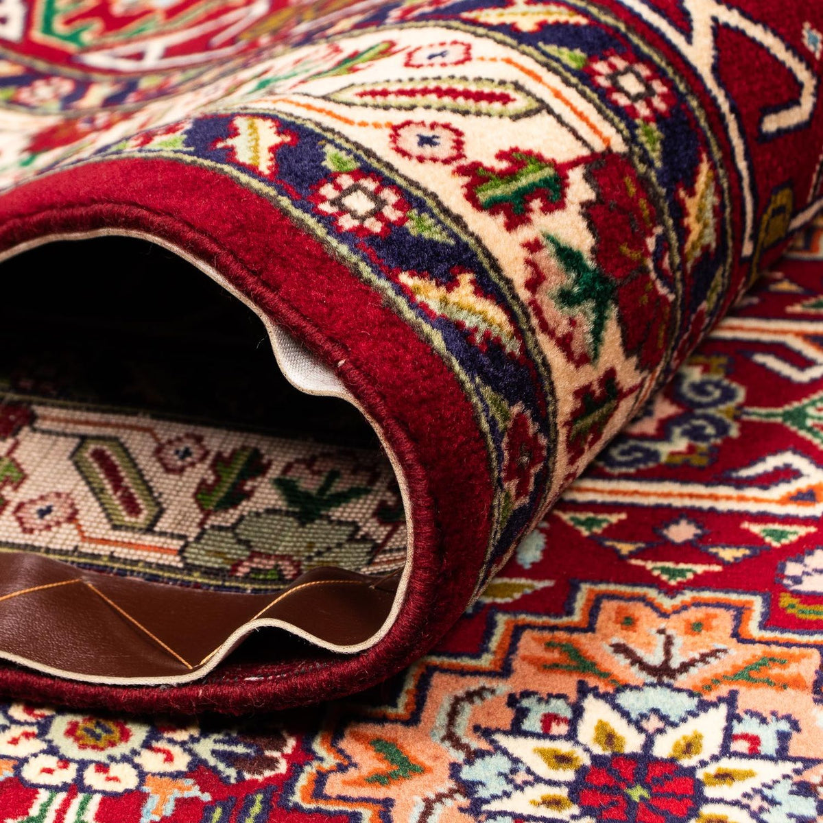 Persisk tæppe - Tabriz - Royal - 404 x 300 cm - mørkerød