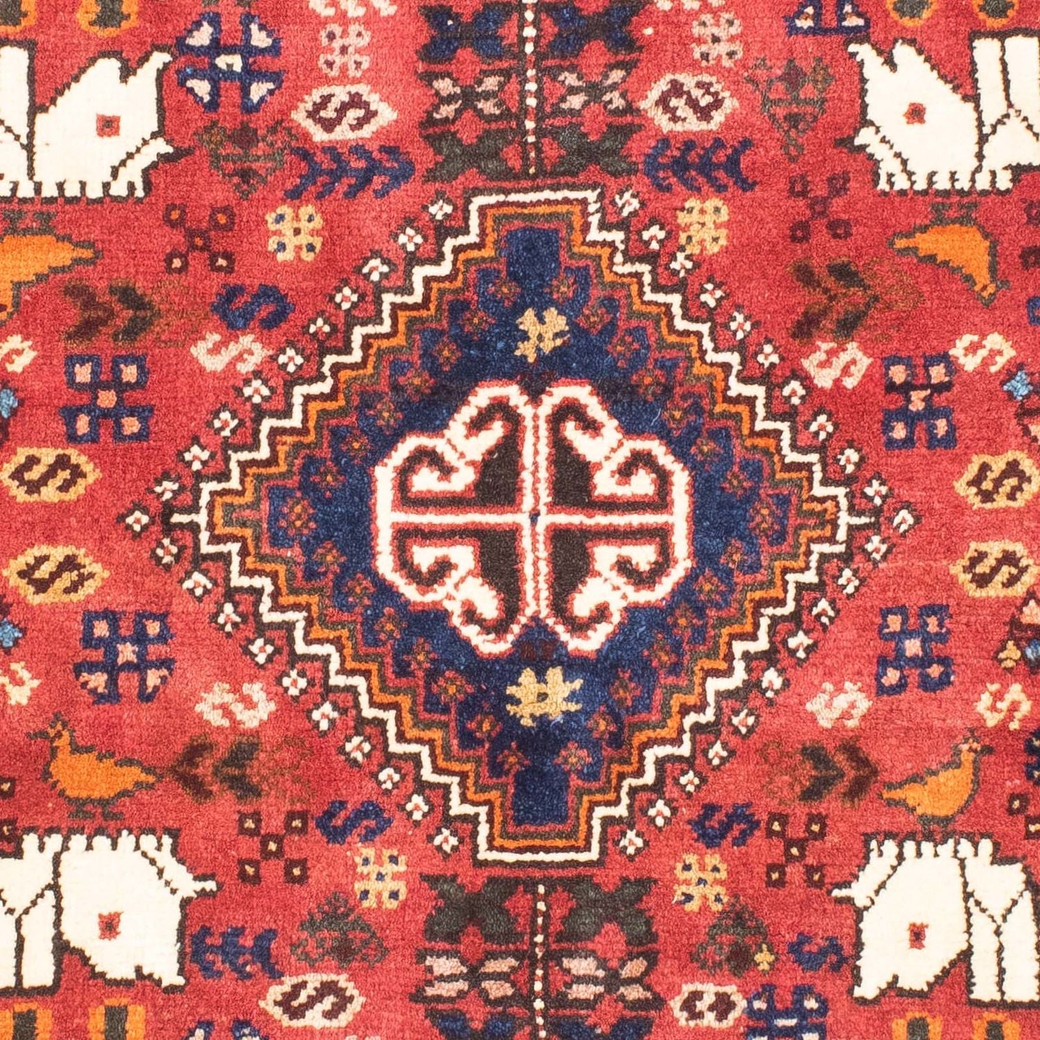Persisk tæppe - Nomadisk - 140 x 97 cm - rød