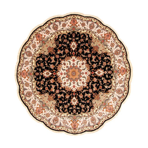 Persisk tæppe - Tabriz - Royal rundt  - 208 x 208 cm - mørkeblå