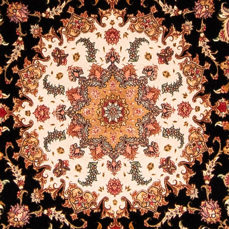 Persisk tæppe - Tabriz - Royal rundt  - 208 x 208 cm - mørkeblå