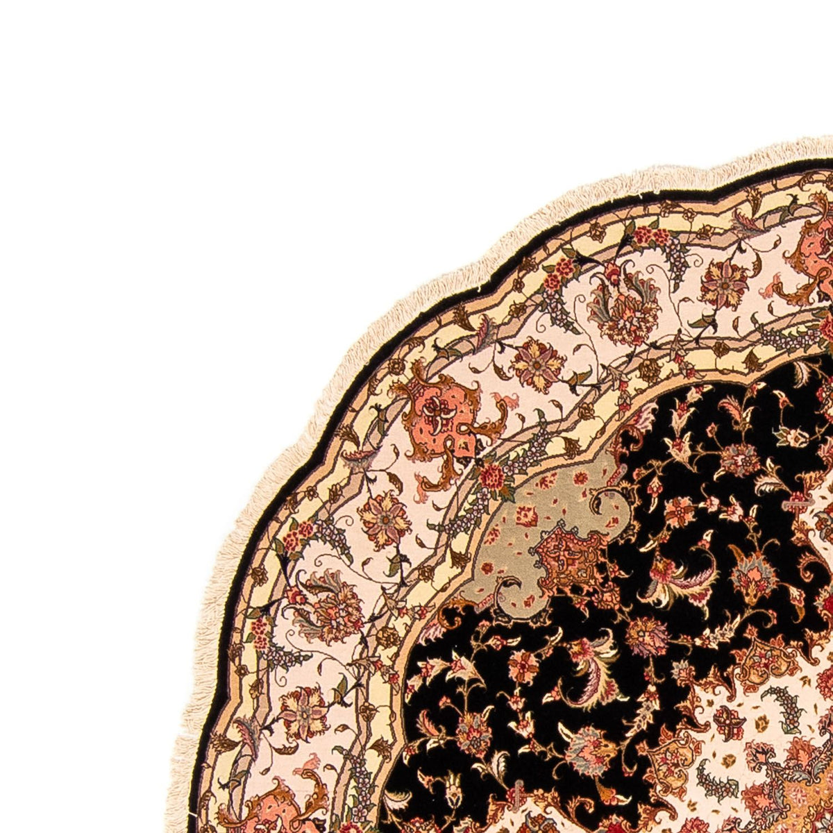 Persisk tæppe - Tabriz - Royal rundt  - 208 x 208 cm - mørkeblå