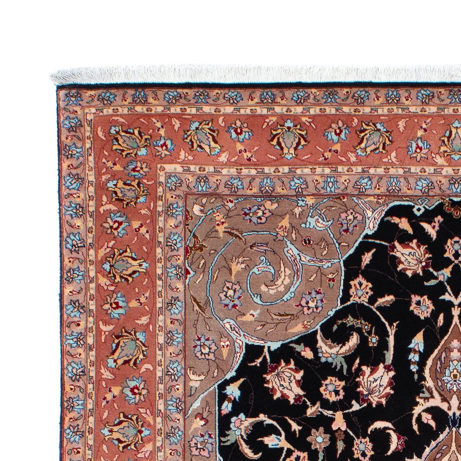 Persisk tæppe - Tabriz - Royal - 201 x 155 cm - mørkeblå